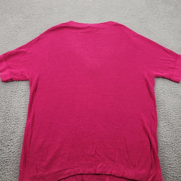 Chicos Sweater Womens 2 US L/12 Pink V-Neck Short Sleeve Pullover Pockets - Picture 7 of 12